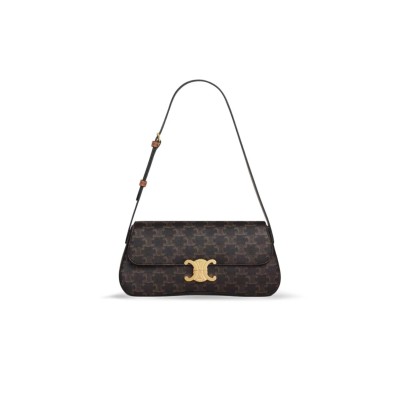 CELINE MEDIUM TEEN CELINE LOLA IN TRIOMPHE CANVAS AND CALFSKIN 115533FN1.04LU (28*12*5cm)